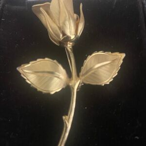 Gold Rose Brooch